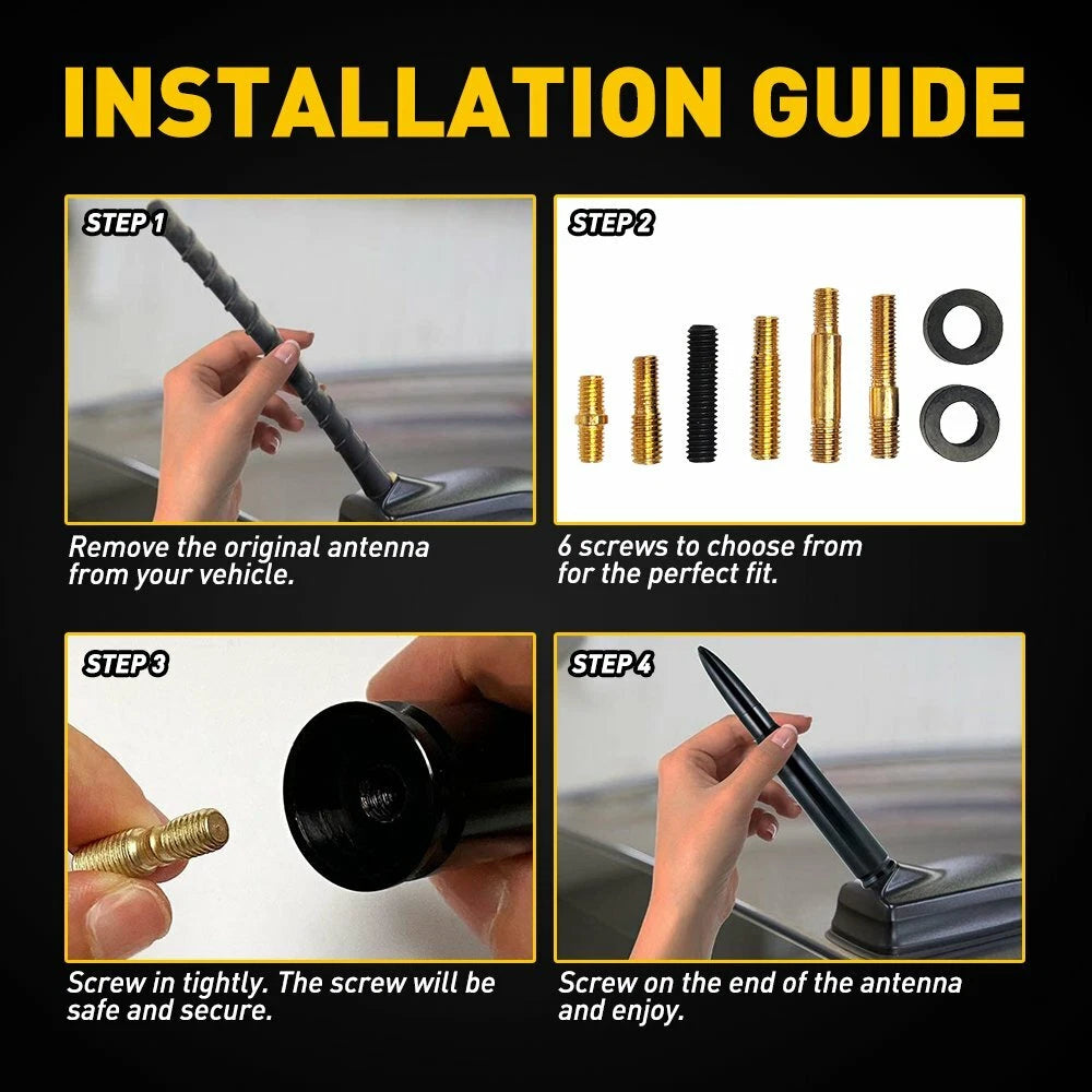 0.5 Cal Black Antenna Mast for Chevy Silverado (2006–2021)