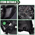 Set of 2 Headlights for Toyota Tacoma (2005–2011) Black Assembly