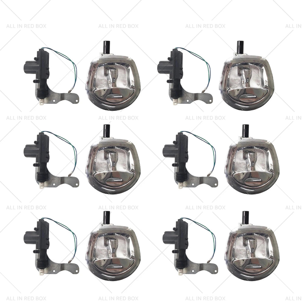 Set of 6 Chrome Power Operated Recessed Folding T-Lock Handles for Toolbox