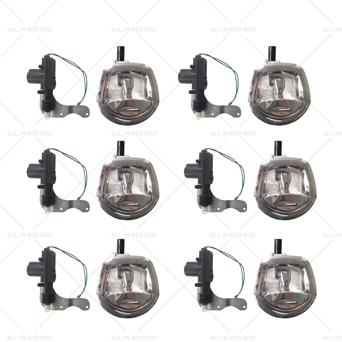 Set of 6 Chrome Power Operated Recessed Folding T-Lock Handles for Toolbox