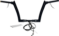 1-1/2" Pointed Top Handlebar Kit for Harley Davidson (EZ Install, 12", Black)