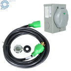 30 Amp Generator Cord and Power Inlet Box Combo Kit 15FT Waterproof