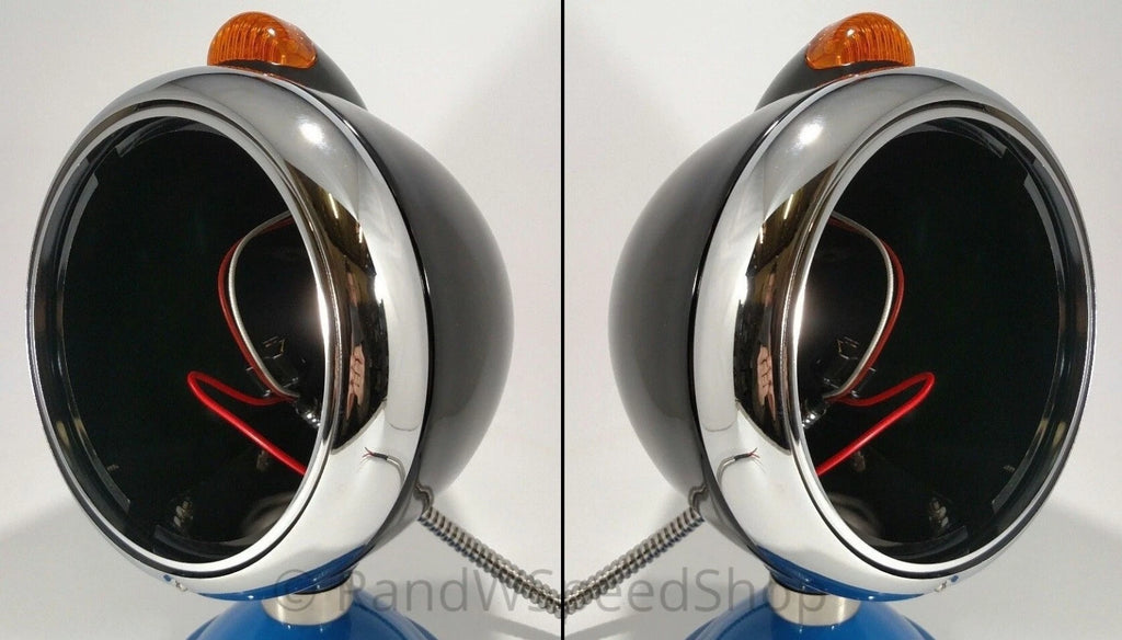 Headlight Bucket Set Front Pair Black Chrome with LED Amber for Honda Civic (2012–2016)