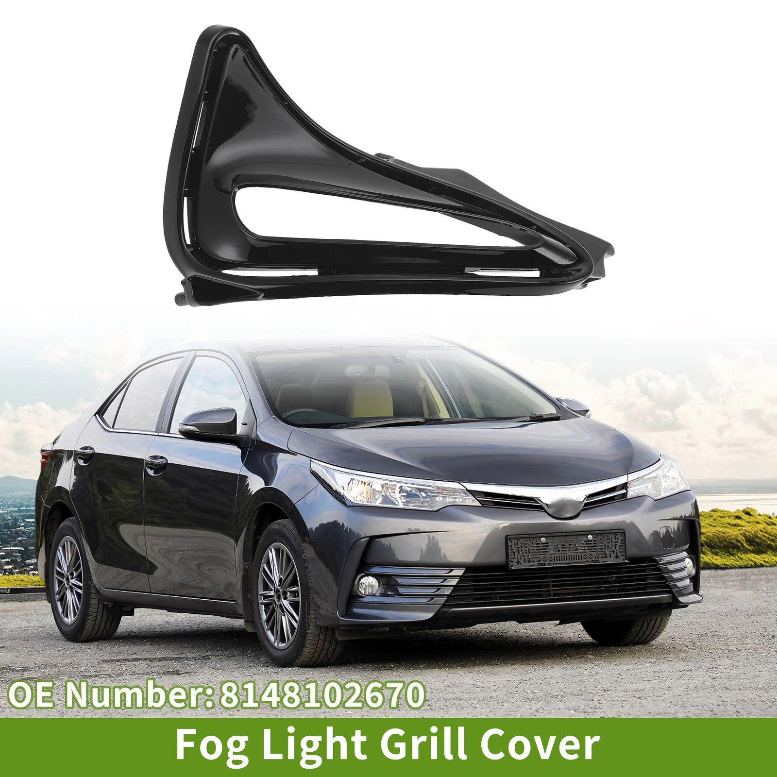 1 Pc Fog Light Grill for Toyota Corolla (2017–2018) No. 8148102670