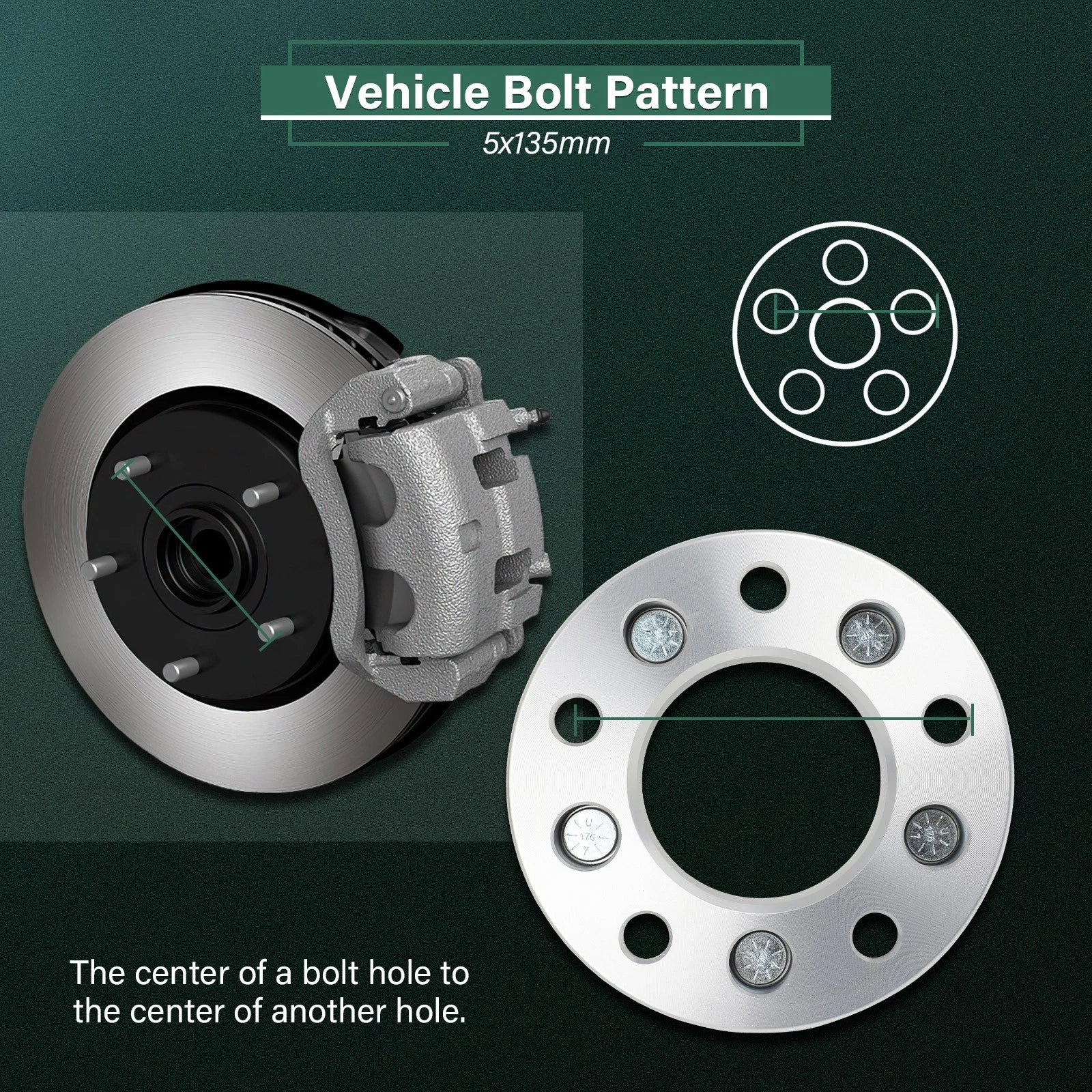 4X 1.5" Wheel Adapters 5x135 to 5x127 (5X5") 14x2 for Ford F150 Expedition (2000)