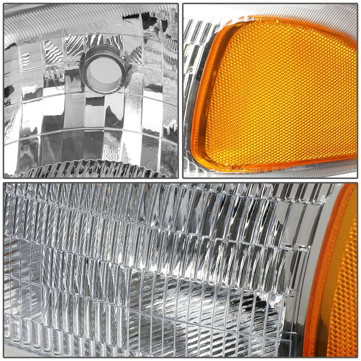 Chrome Amber Side Headlight Bumper Lamp for GMC Sierra Yukon (2001–2007)
