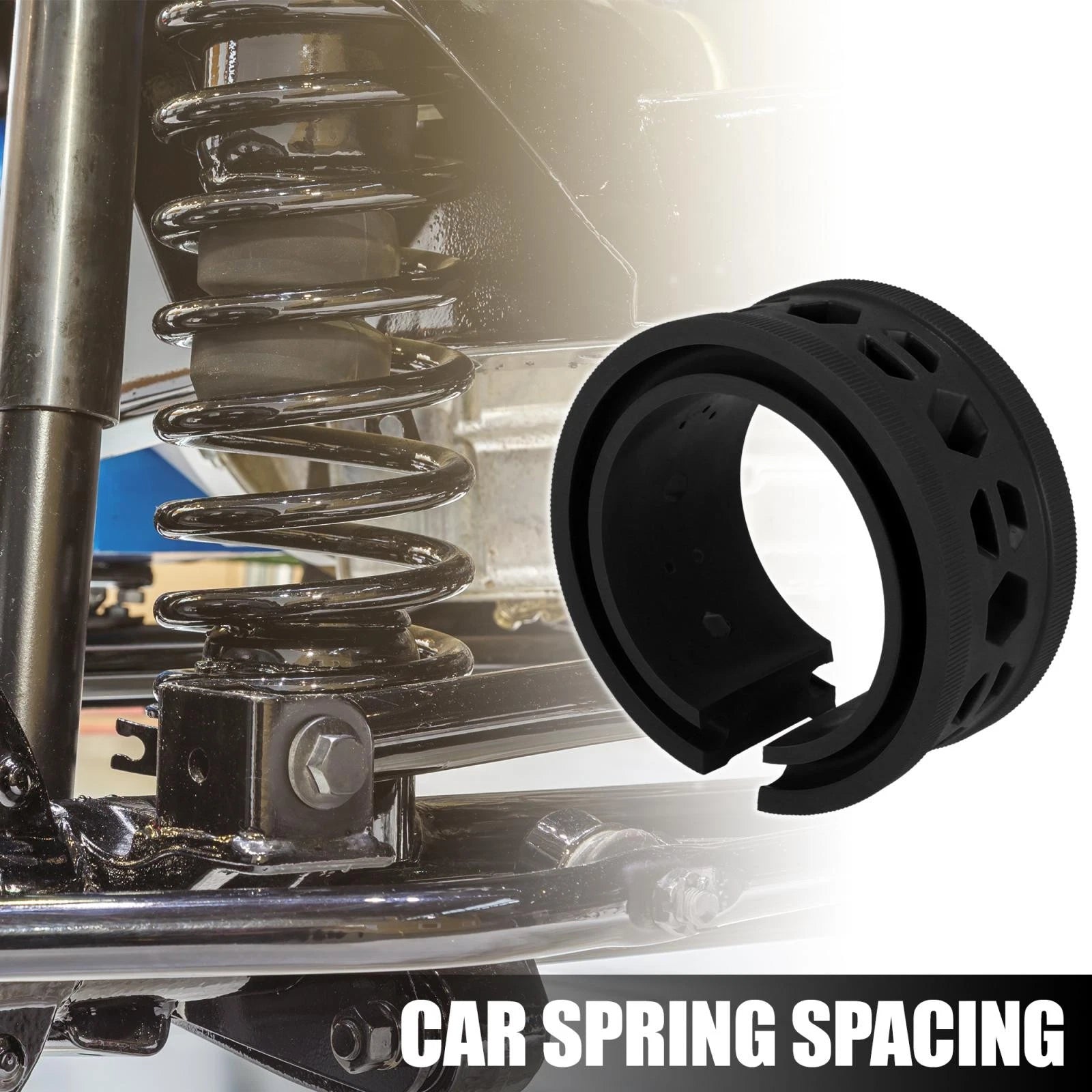 2X Black Coil Spring Rubber Buffer for Ford Chevy (Universal A Type)