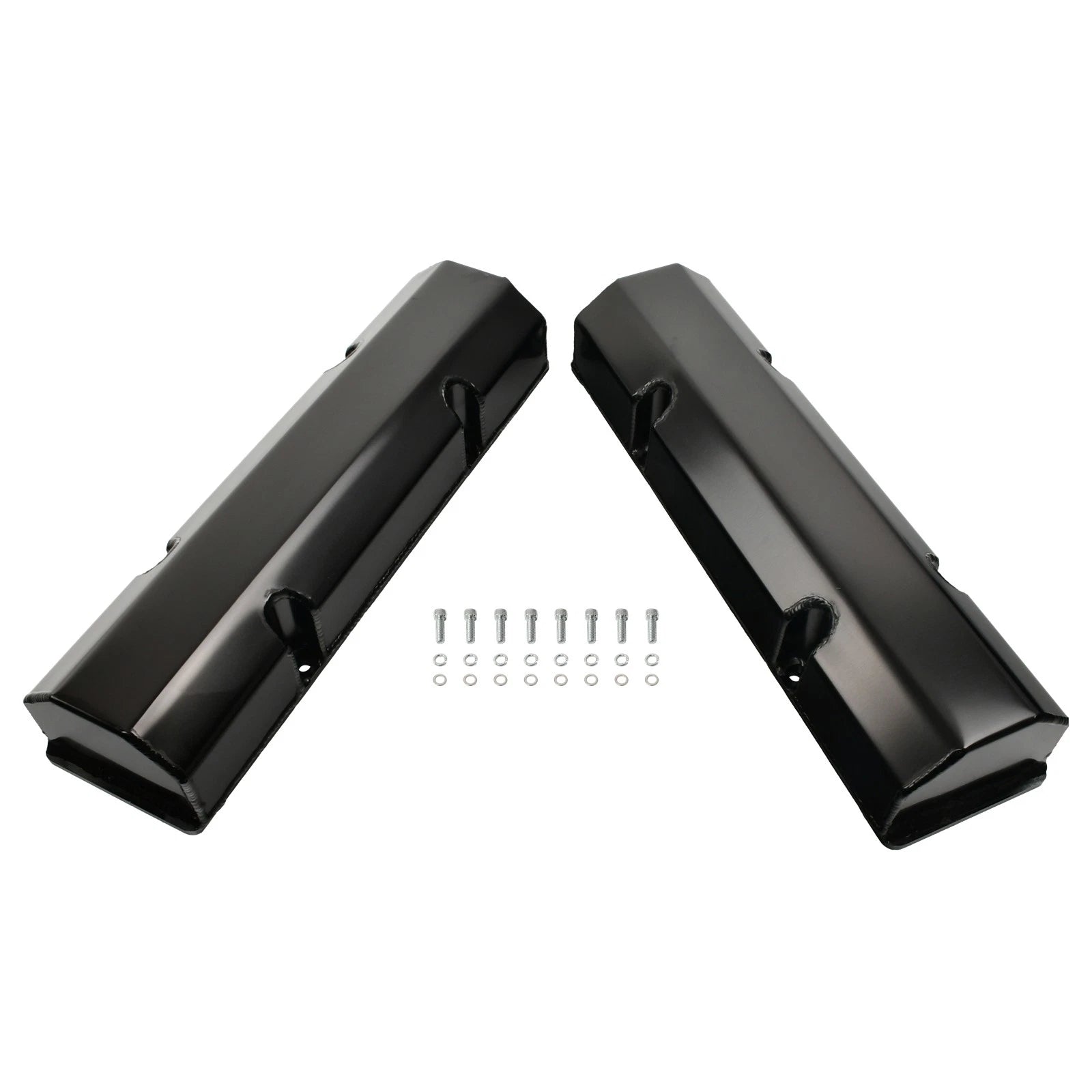 Tall Black Fabricated Valve Covers for Chevy SBC 350 (1969–1995)