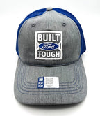 Gray Hat Cap with White Embroidered Built Ford Tough Oval Logo for Ford (Fits)