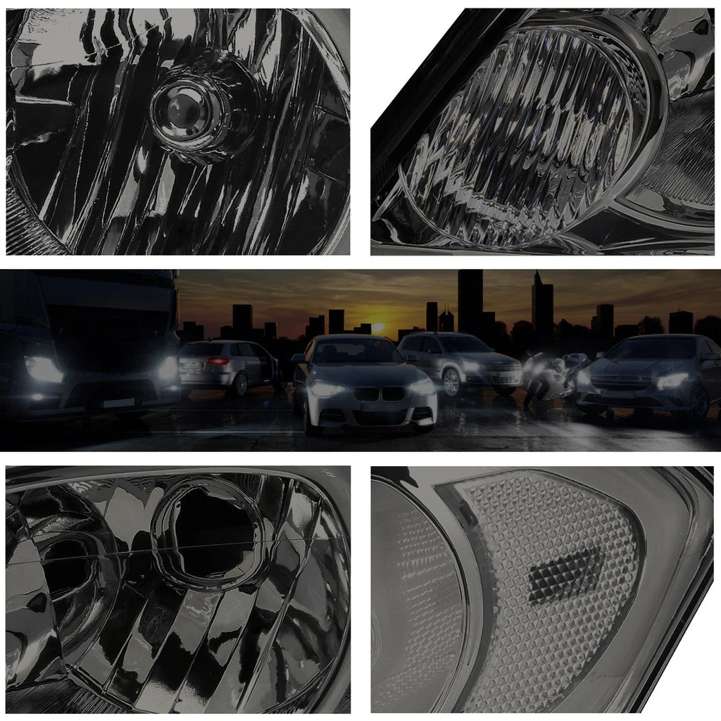 Smoked Housing Clear Corner Signal Headlight Lamps Pair for Chevy Impala (2006–2016)