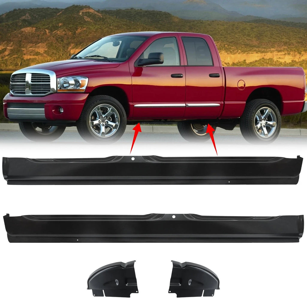 Pair Rocker Panels & Cab Corners for Dodge Ram 1500 2500 3500 (2002–2008)