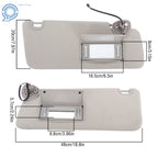 Set of 2 Sun Visors for Ram 1500 2013–2021, 2500 3500 Gray with Lights