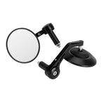 Handlebar End Mirrors for Custom Motorcycles (22mm 7/8") - Anti Glare Black Billet