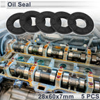Set of 5 Oil Seal Rotary Shaft Seal TC Ring Nitrile Rubber 28x60x7mm