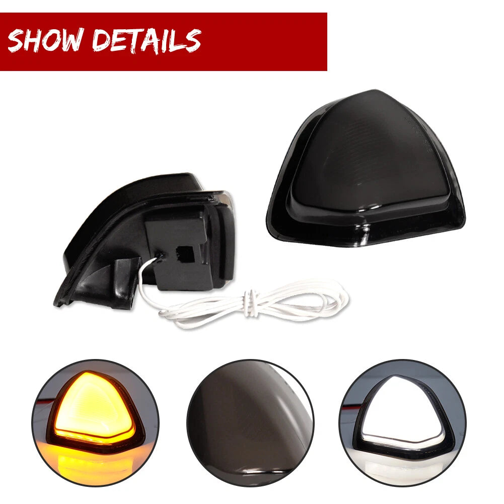 Smoked Switchback LED Side Mirror Signal Lights for Dodge Ram 1500 2500 3500 (2010–2023)