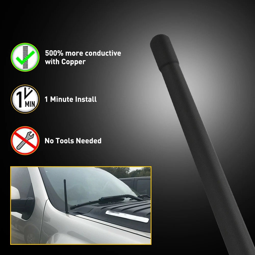 7 Inch Short Black Antenna Mast for Ford F-150 (2008)