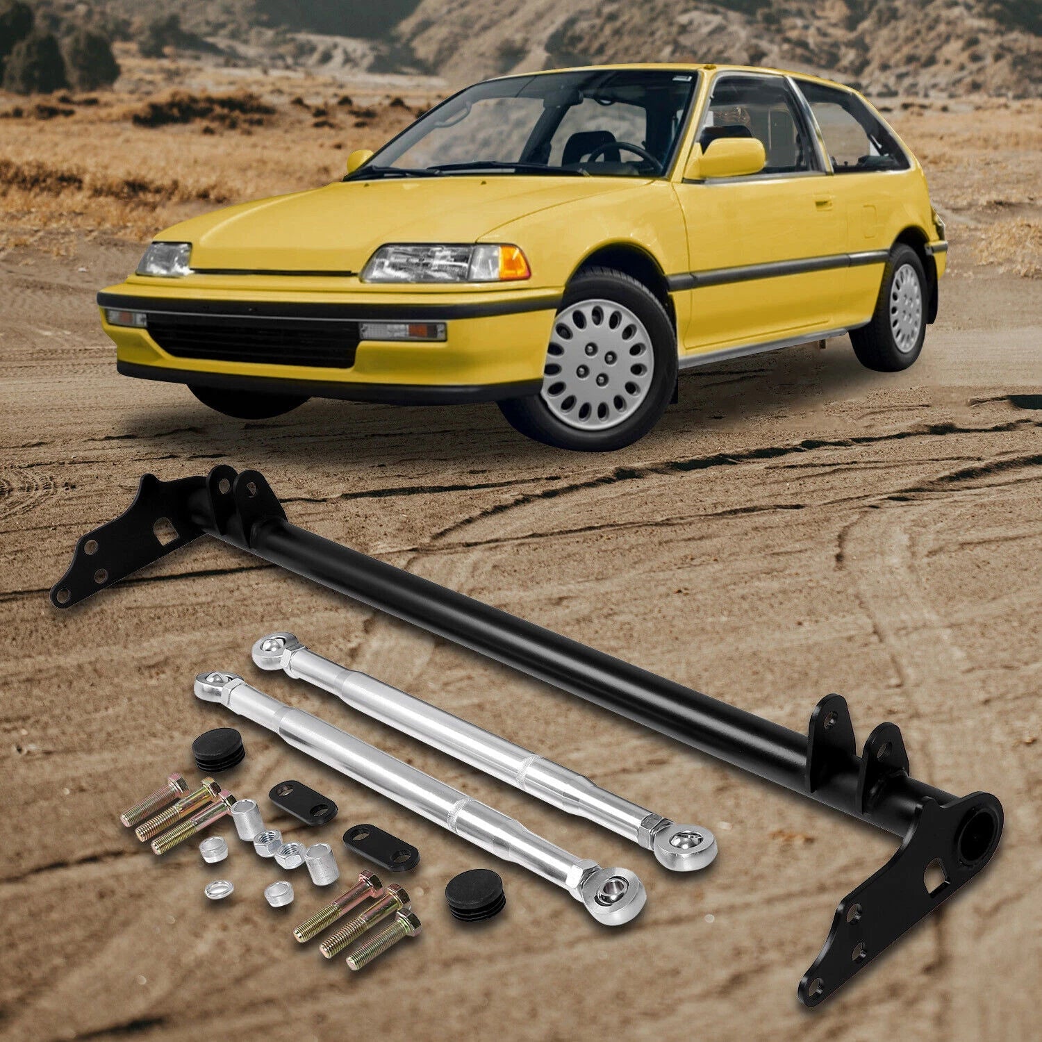 K Swap Control Tie Bar Kit for Honda Civic EF CRX (1988–1991)