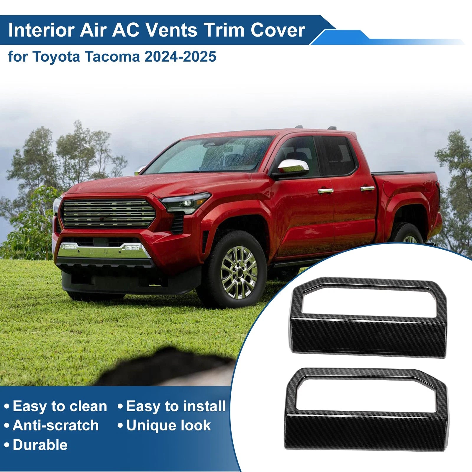 Air Condition Outlet Vent Trim Cover Frame for Toyota Tacoma (2016–2023) 1 Pair