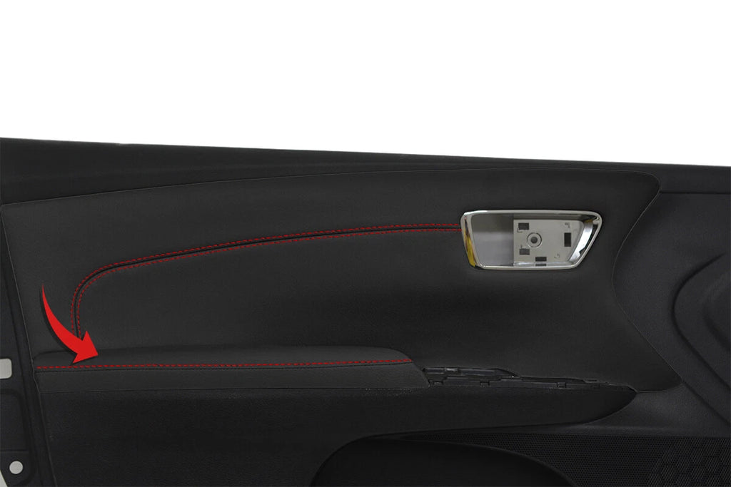 Armrest Door Panel Cover Leather for Toyota Avalon (2013–2018) Red Stitch