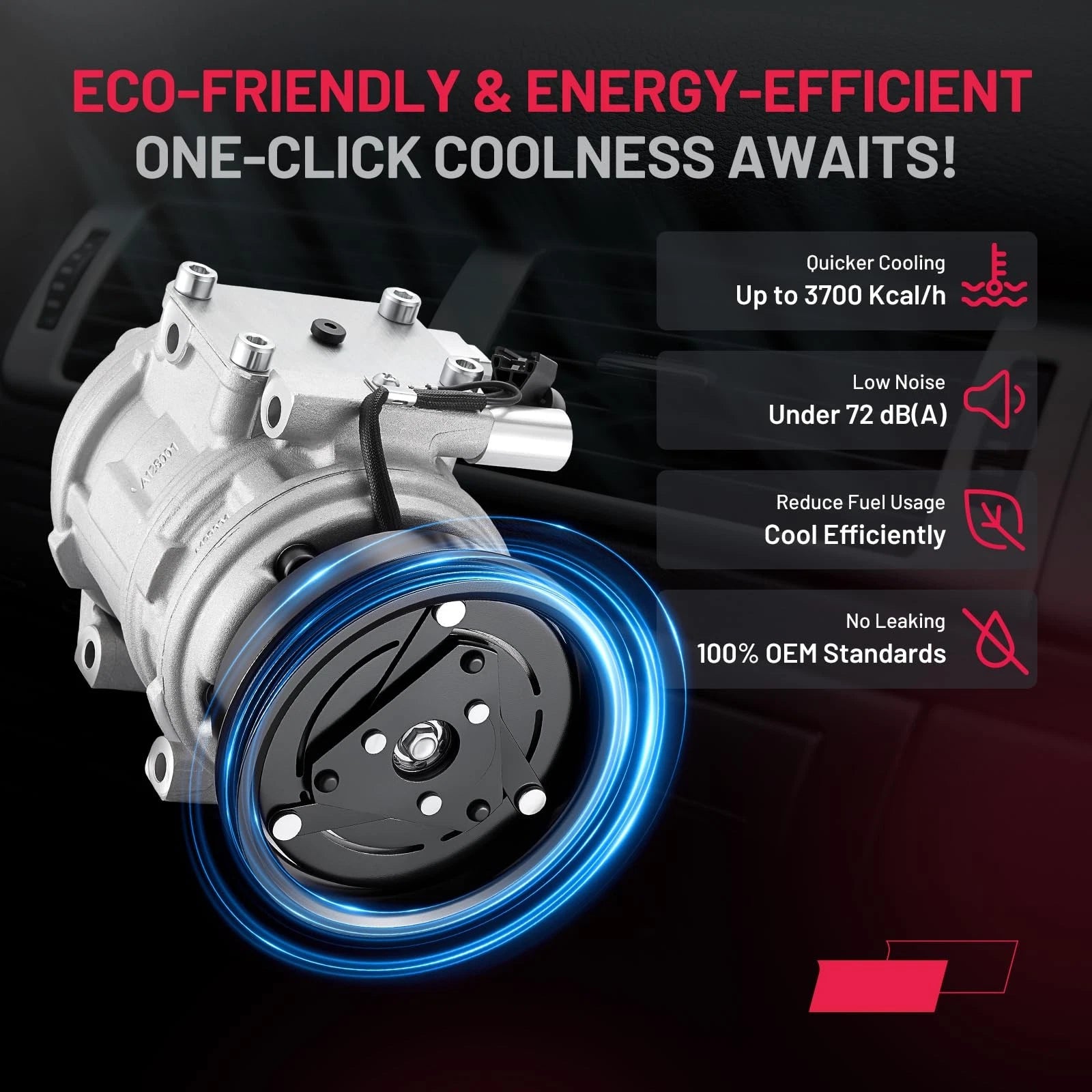 AC Compressor with Clutch for Hyundai Tucson (2005–2007, 2009) Kia Spectra5 (2005–2006) 2.0L