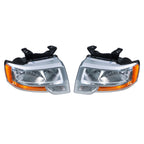 Set of 2 Chrome Halogen Headlight Assemblies for Ford Expedition (2015–2017)