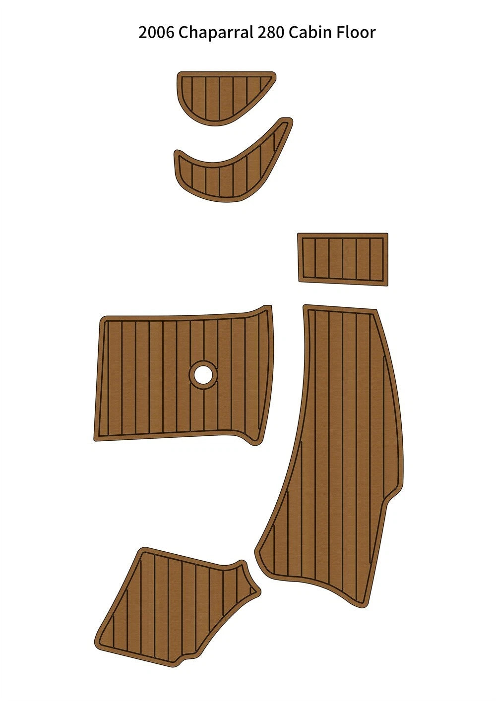 EVA Foam Faux Teak Decking Flooring Pads Mat for Chaparral 280 (2006)