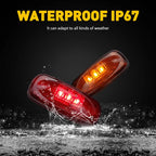 4X LED Side Marker Lights for Dodge Ram 3500 (2003–2018) Red Amber