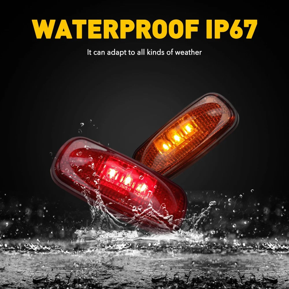 4X LED Side Marker Lights for Dodge Ram 3500 (2003–2018) Red Amber