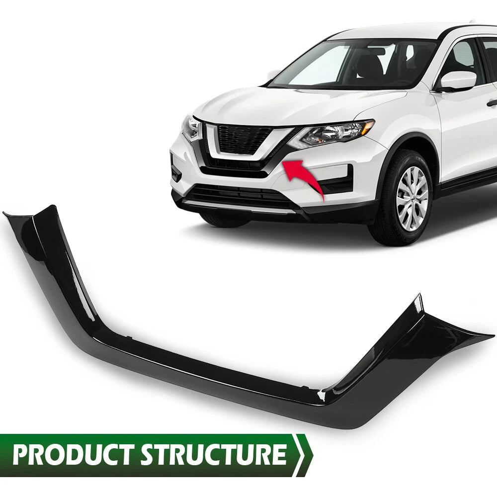 Front Bumper Grille Trim for Nissan Rogue (2017–2020) Black
