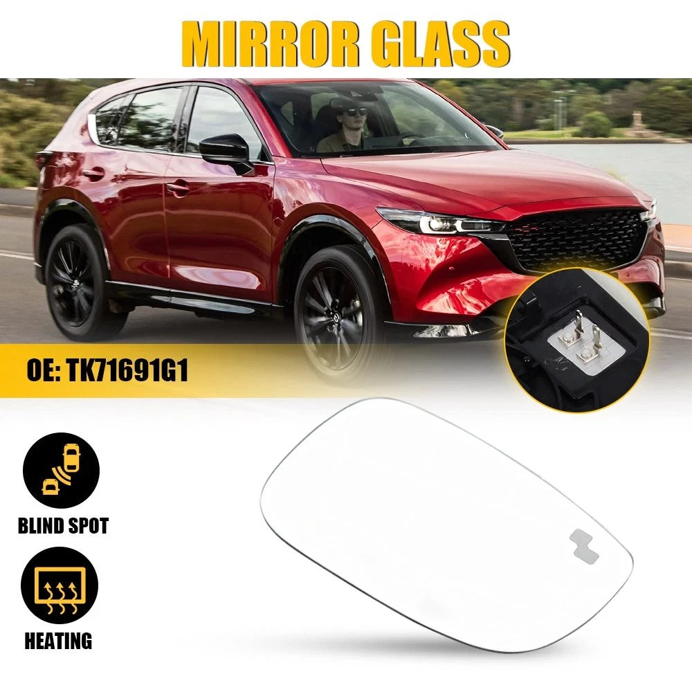 Heated Mirror Glass for Mazda CX-5, CX-9 (2017–2023) - Right Passenger Side
