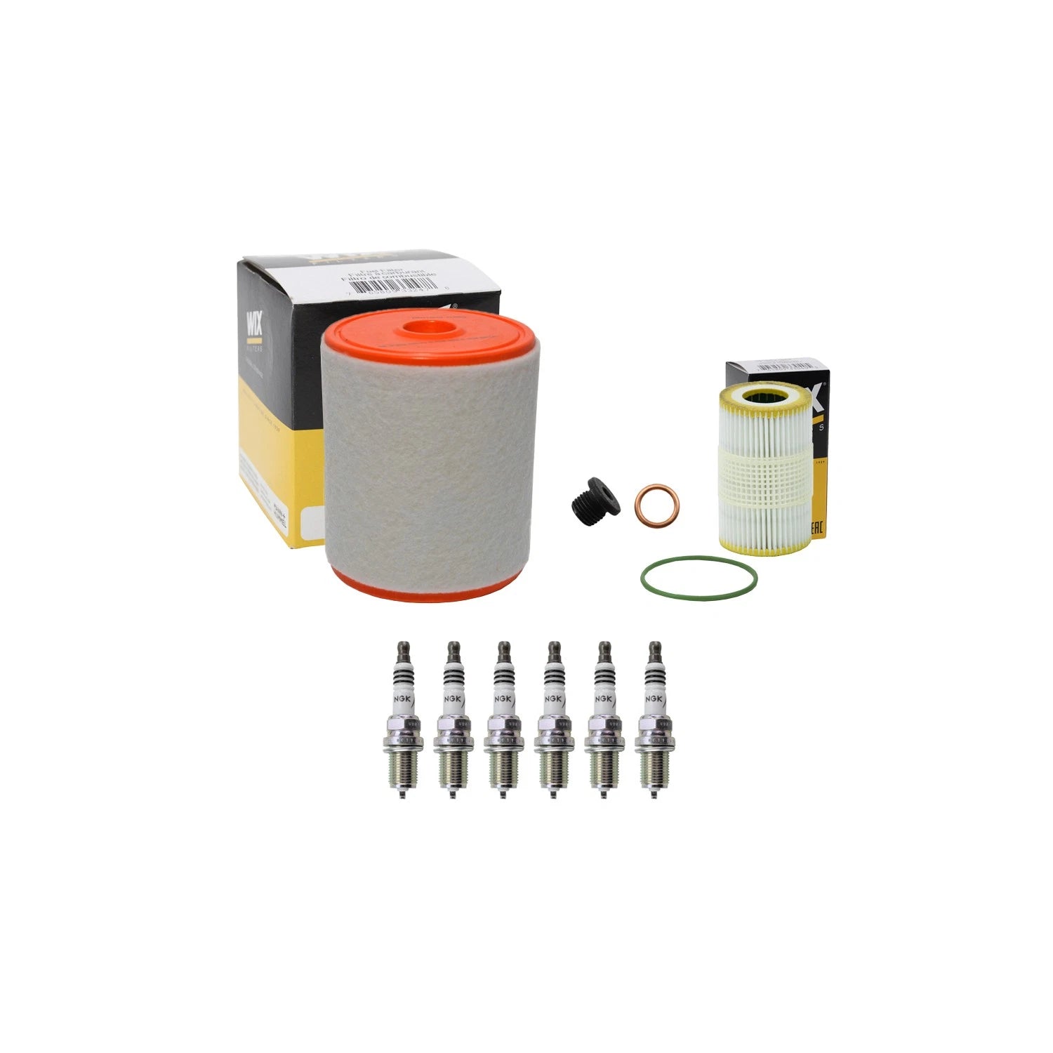 Wix Engine Air Oil Filter & NGK 6 Iridium IX Spark Plug Kit for Audi A6 A7 (2012–2018)
