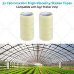 3X 290mm x 20m High-Viscosity Paper Tapes for Sign Sticker Vinyl