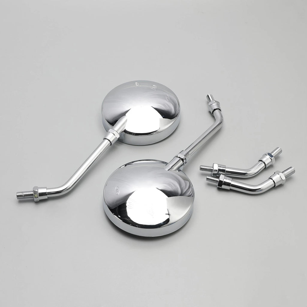 Set of 2 Chrome Round Mirrors 10MM for Honda (Universal)