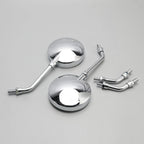 Set of 2 Chrome Round Mirrors 10MM for Honda (Universal)