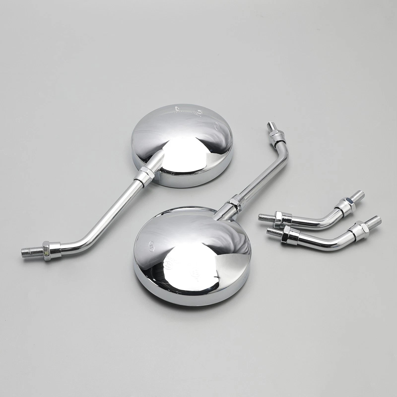 Set of 2 Chrome Round Mirrors 10MM for Honda (Universal)