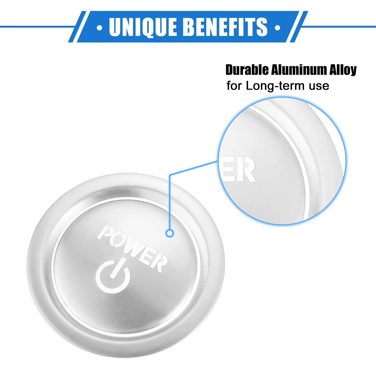 2X Engine Start Ignition Button Cover for Toyota Sienna (2022–2023) Silver Tone