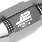 Set of 20 J2 7075 Forged Aluminum M12X1.5 Spiky Cap Lug Nuts w/Adapter Silver