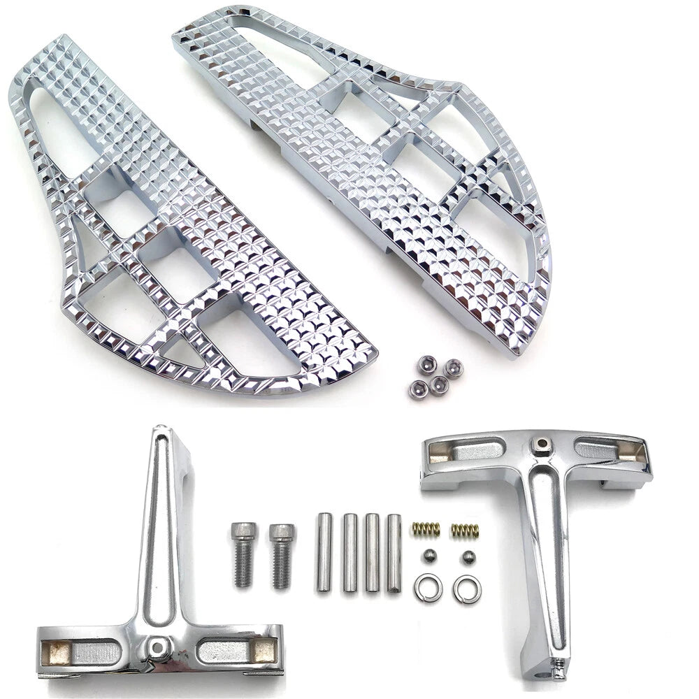 Dominator Leaf Shark Fin Passenger Floorboard for Harley Touring (1993–2008) Chrome