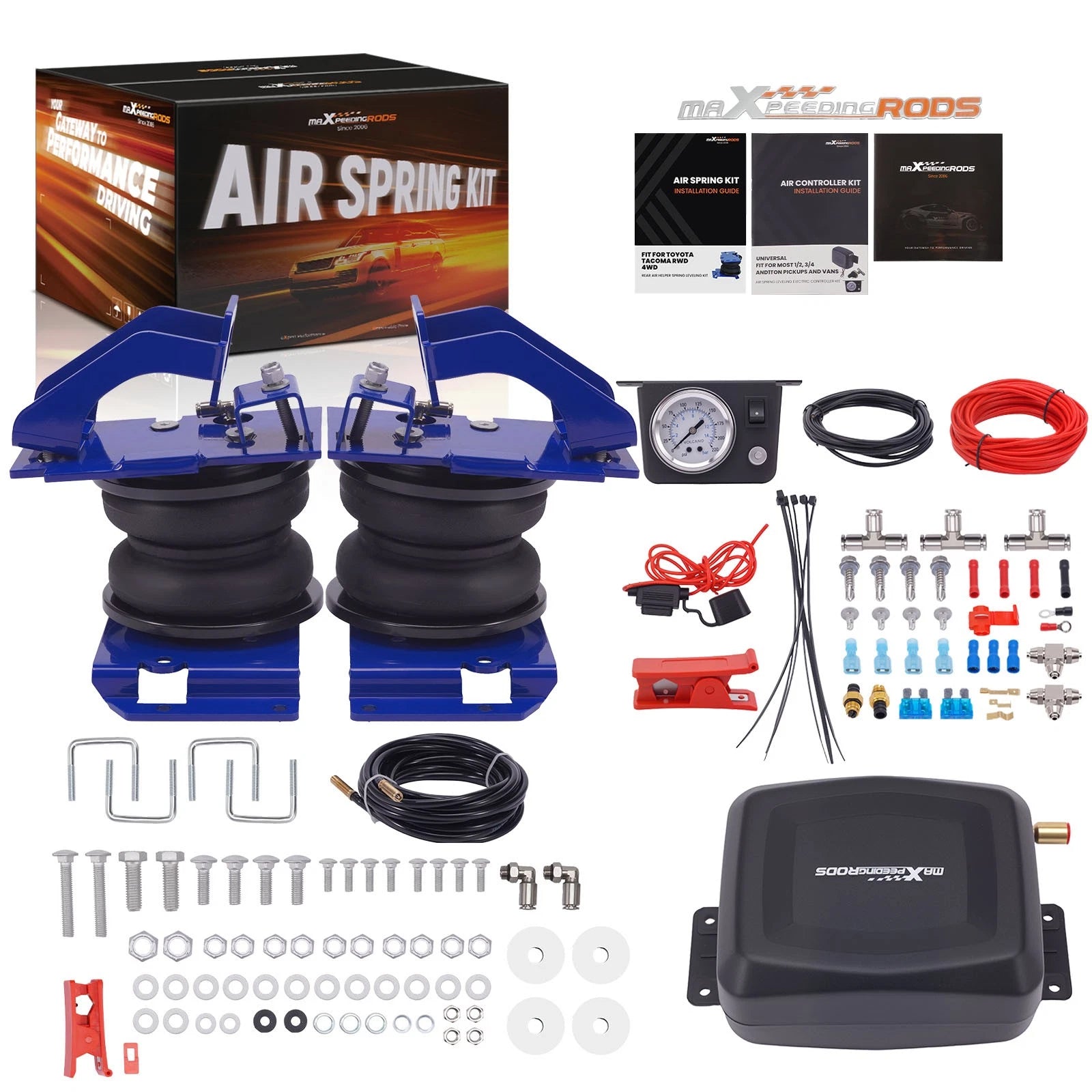 Air Suspension Helper Spring + Compressor Kit for Toyota Tacoma (2005–2023)