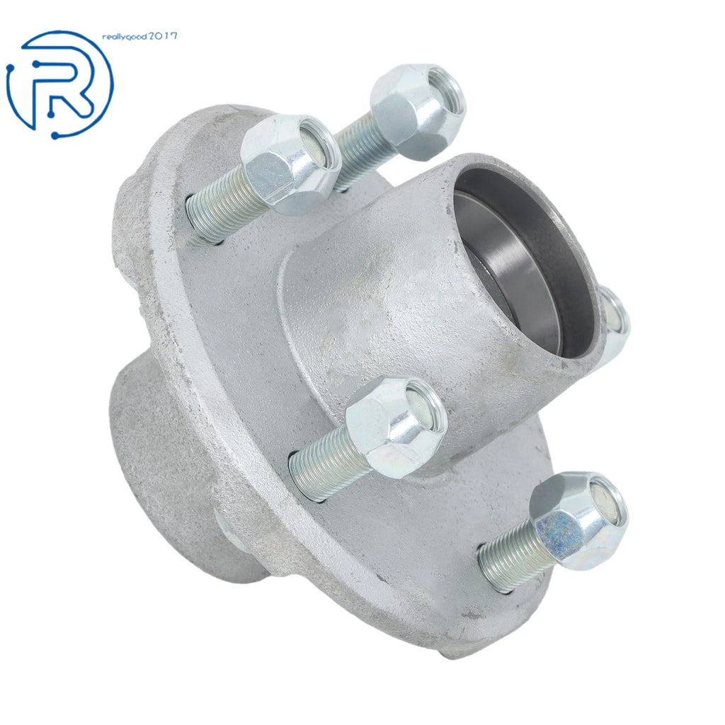 Pair of 5 Bolt Hot Dipped Galvanized Trailer Hubs with Lube Caps