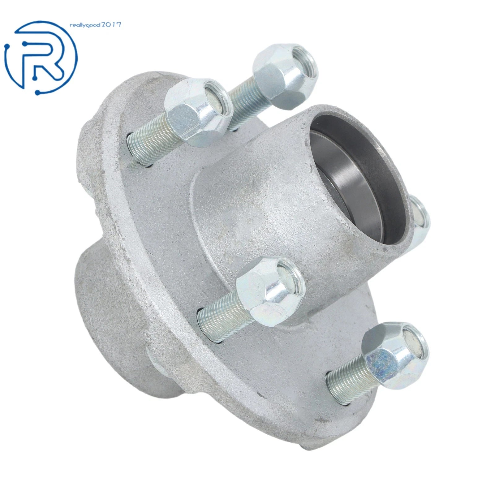 Pair of 5 Bolt Hot Dipped Galvanized Trailer Hubs with Lube Caps