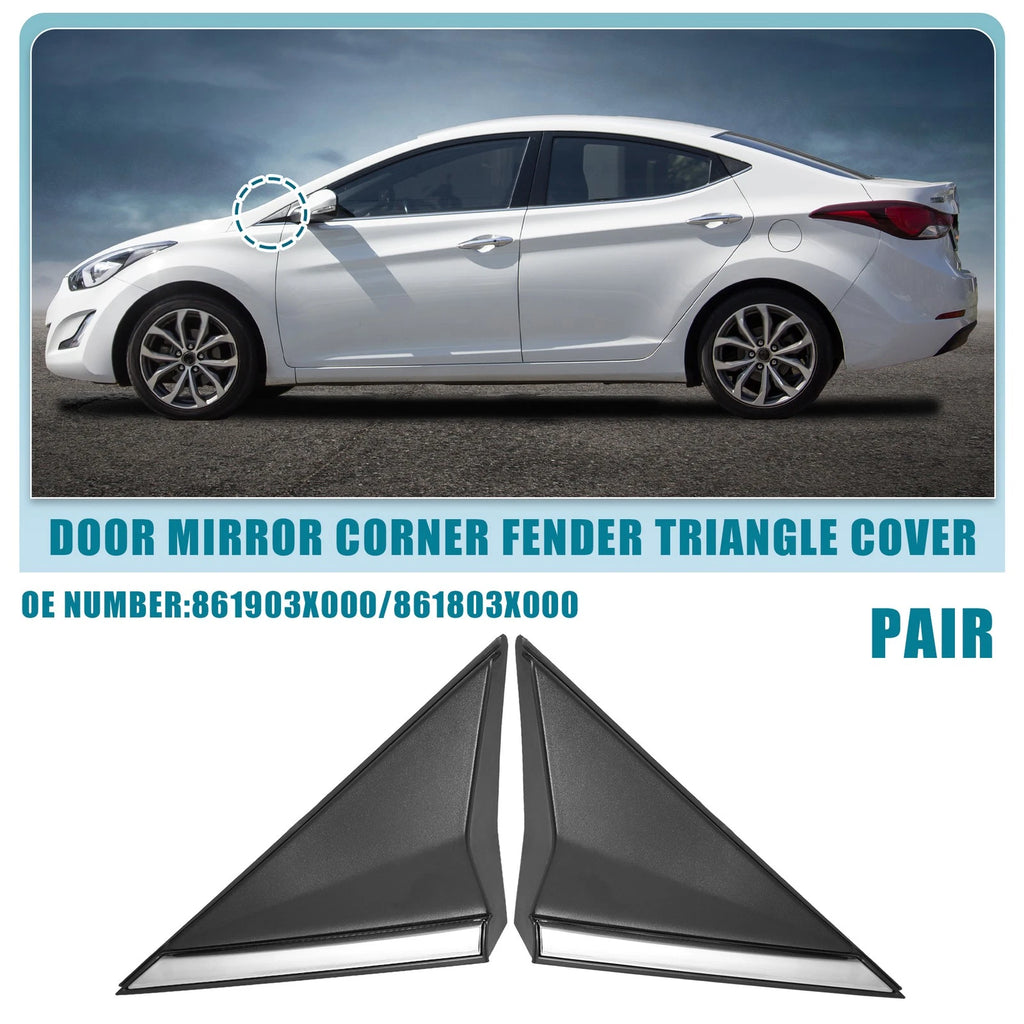 1 Pair Front Mirror Corner Fender Triangle Cover No. 861903X000 for Hyundai 