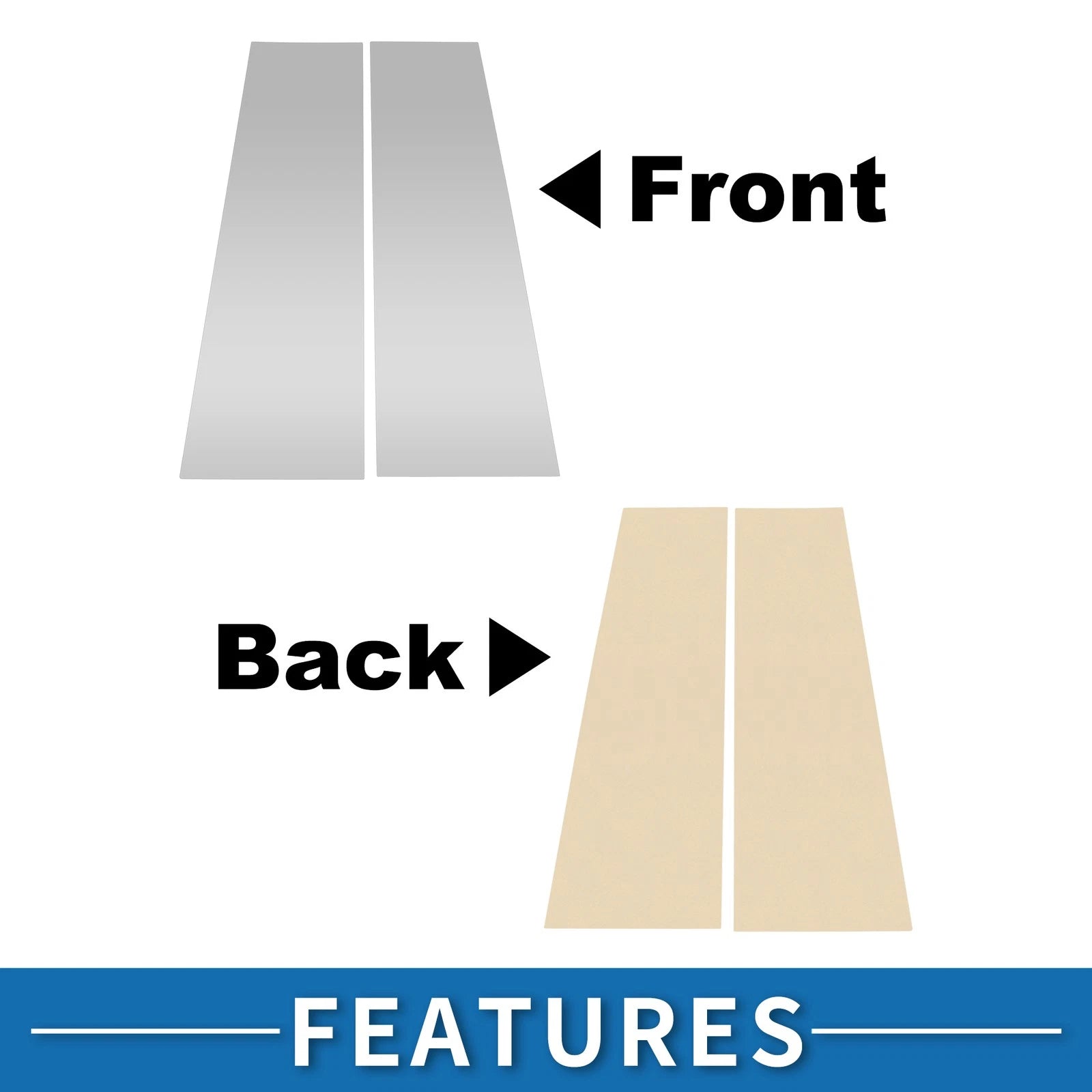 2pcs Door Pillar Window Trim for Ford Bronco (2021–2023) Silver Tone