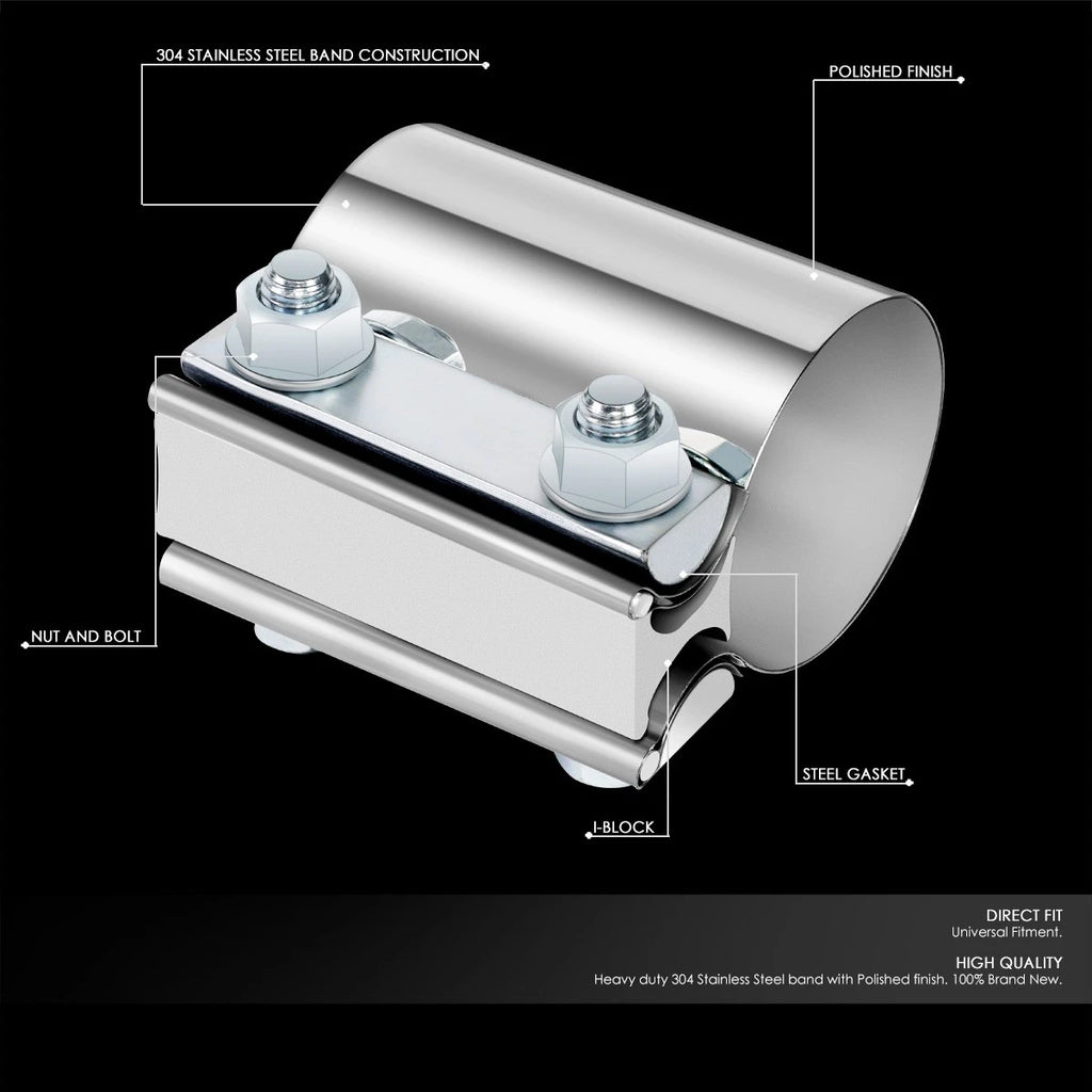 2" OD Butt Joint Band Exhaust Clamp for Universal Applications (2010–2023)