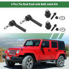 Set of 4 Front Suspension Kit Outer Tie Rod Ends Lower Ball Joint for Jeep Compass (2007–2023)