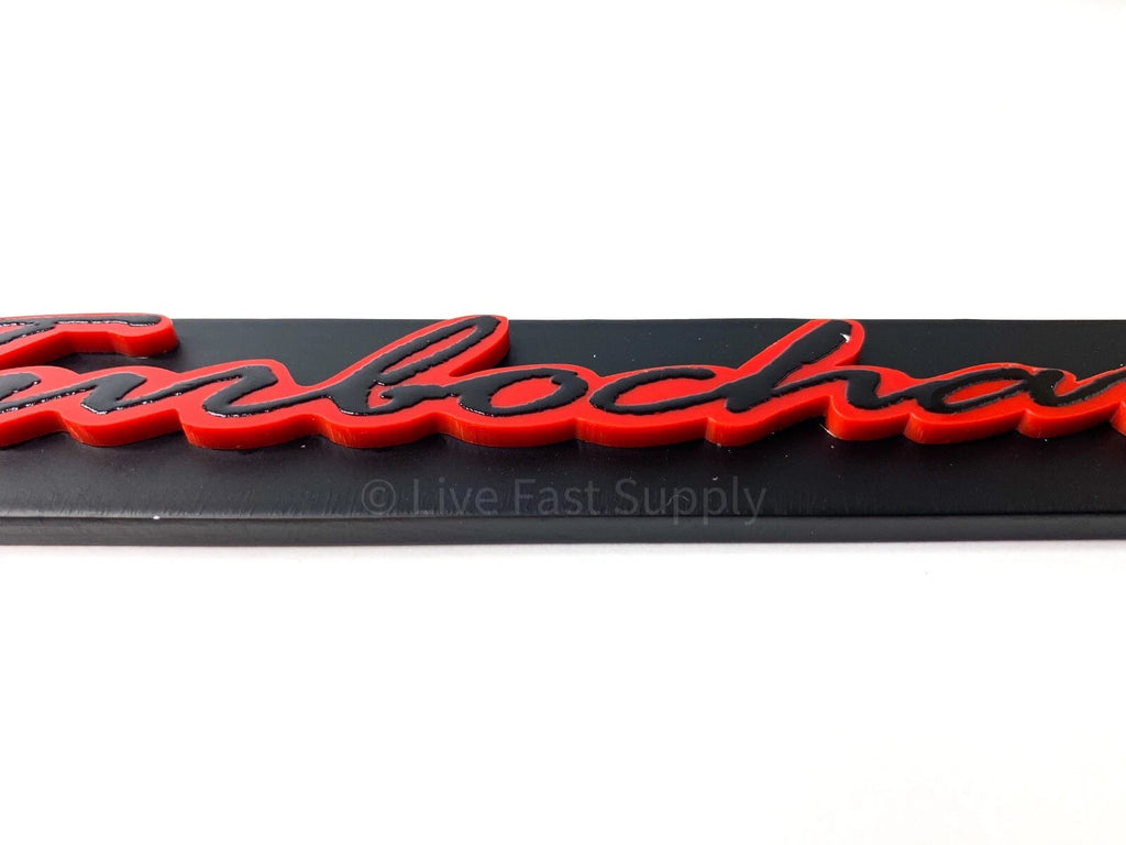 Matte Black Premium License Plate Frame with Red Outline for Universal