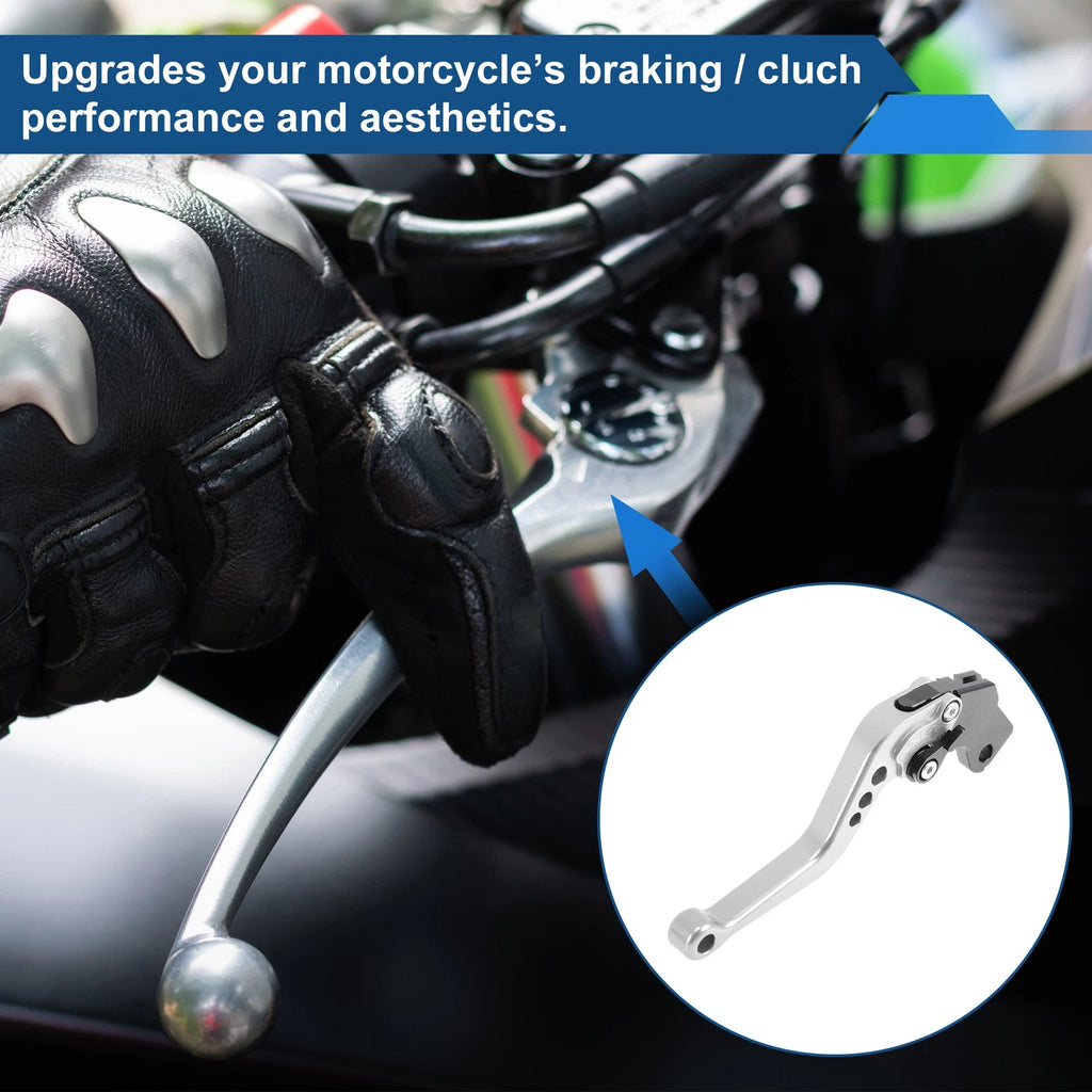 Adjustable Short Brake Clutch Levers for Suzuki SV650 (1999–2009) Silver Tone