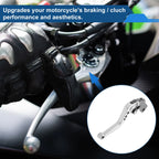 Adjustable Short Brake Clutch Levers for Suzuki SV650 (1999–2009) Silver Tone