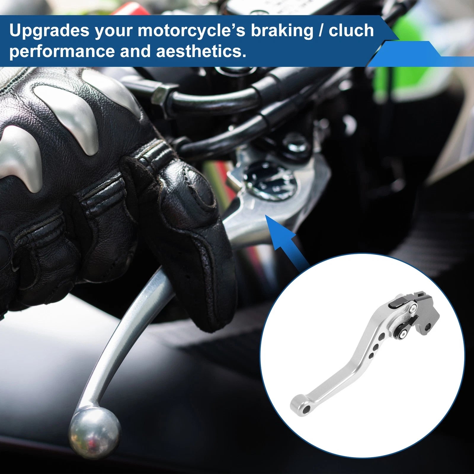 Adjustable Short Brake Clutch Levers for Suzuki SV650 (1999–2009) Silver Tone