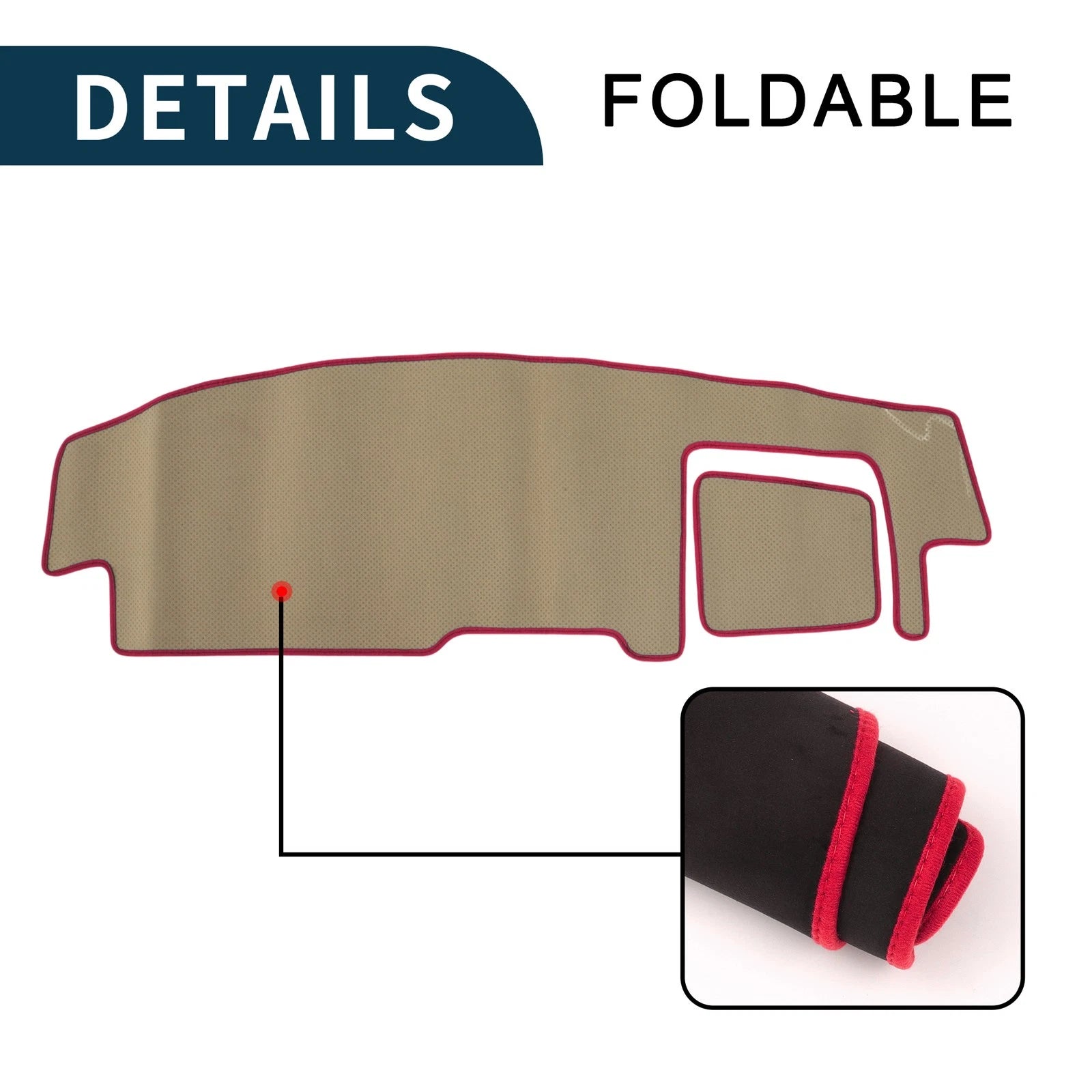Dashboard Dash Cover Mat for Suzuki Spacia MK54S (2015–2021) Black Red Set of 1